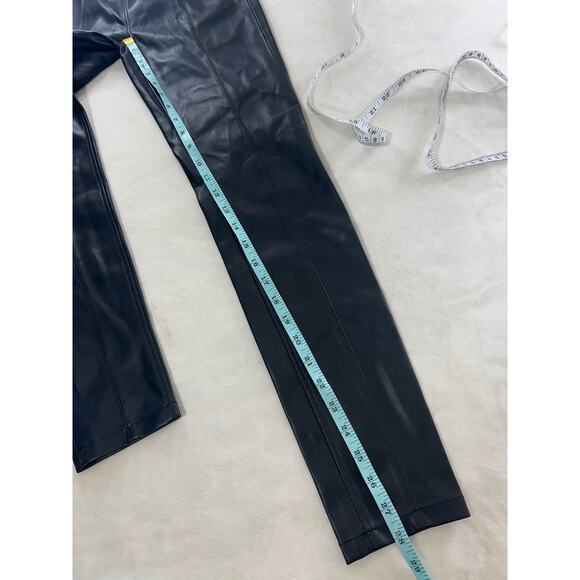 Free People We The Free Spitfire Stacked Faux Leather Pants Black Boho Festival - Picture 10 of 10